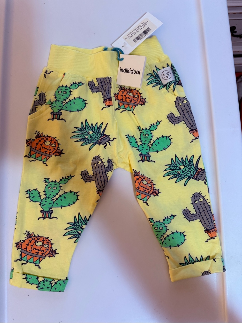 Indikidual Yellow Cactus Print Joggers